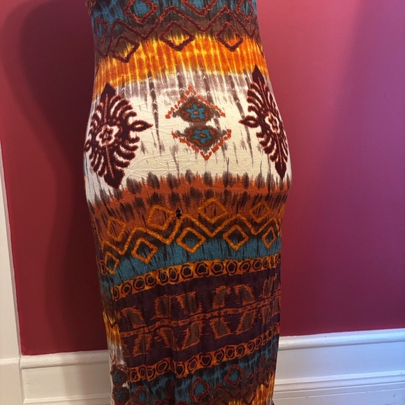 Vintage wet seal maxi dress size large strapless tribal - Picture 10 of 12
